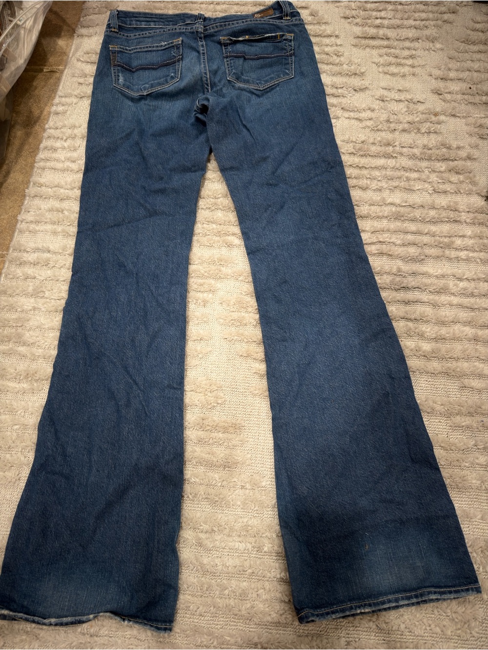 PAIGE Blue Flare Jeans in Washed Indigo - Picture 5 of 8